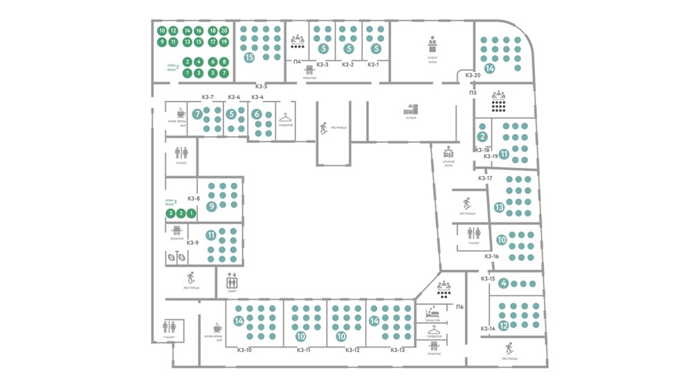 Офис на 205  рабочих мест в коворкинге "Практик" на ул. Чехова, 18