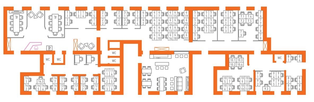 Кабинет на 38 рабочих мест в коворкинге "Практик" на Невском